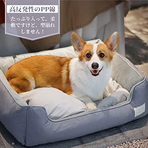 ペットベッド ペットソファ 猫用 犬用ベッド 寝床 通年タイプ リバーシブルクッション付き カバー取り外し 洗える 柔らかい ふわふわ暖か 寒さ |  | 01
