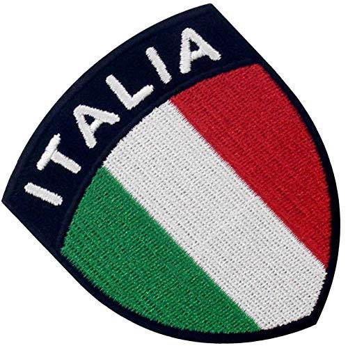 盾形イタリア国旗刺繍入りアイロン貼り付け/縫い付けワッペン |  | 02