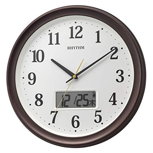 リズム(RHYTHM) 掛け時計 電波時計 アナログ デジタル 連続秒針 温度