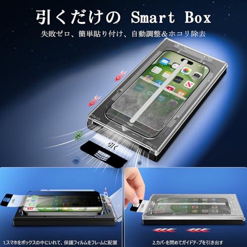 MINIKA 秒で貼り付け360度 見えないフィルム 用の iPhone 15 ガラス