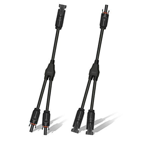 Ridasmart Y字型ソーラーパネルケーブルコネクタ 太陽光発電ケーブル オスとメス延長コードPVラインアダプタ | 