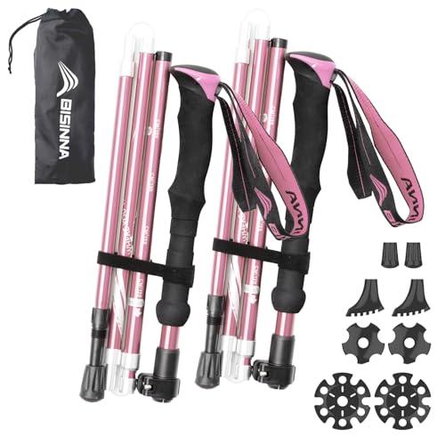 BISINNAトレッキングポール 折畳み 軽量 登山用ストック 2本セット