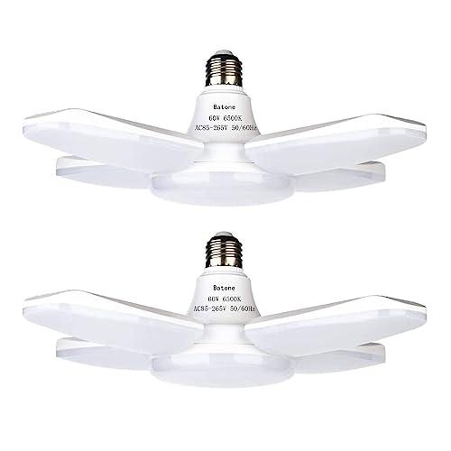 Batoneガレージライトled 作業灯 led ペンダント60W 6500K 天井照明 取付簡単 工事不要 角度調節 車庫 倉庫 納戸 工事用 | 