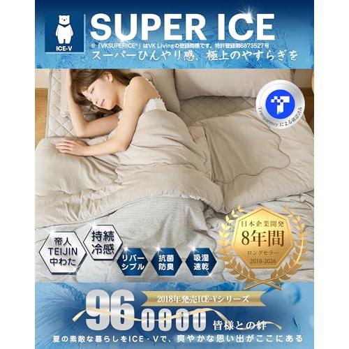 VK Living 夏用掛け布団 肌掛け布団 シングル リバーシブル SUPER ICE