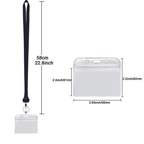 YOUOWO 名札・ホルダー 吊り下げ名札用リール IDカードホルダーネックストラップリールクリップ キーホルダー 伸びる ブラック 横 2枚セ |  | 02