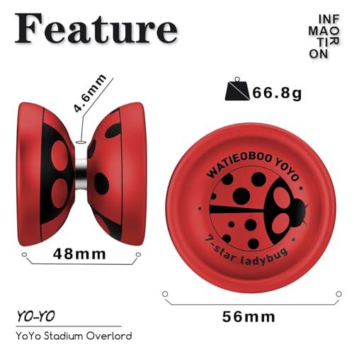 WATIEOBOO yoyo メタルヨーヨープロフェッショナル、反応しないヨーヨー 子供初心者、大人、中級~上級者向けヨーヨーストリングプロフェ |  | 01
