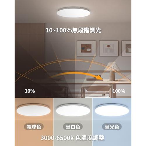 Coizabera」LEDシーリングライト 8畳-10畳 38W 4600lm 高輝度 調光調色