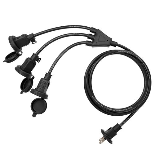 延長コード専門家] 防水型 防雨延長コード 分配コード 電源ケーブル