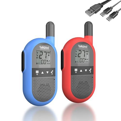 Talkpod 特定小電力トランシーバー 2台セット、充電式 無線機、小型軽量 省電力、免許・資格不要で使用できる、室外や室内での活動に適してい | 