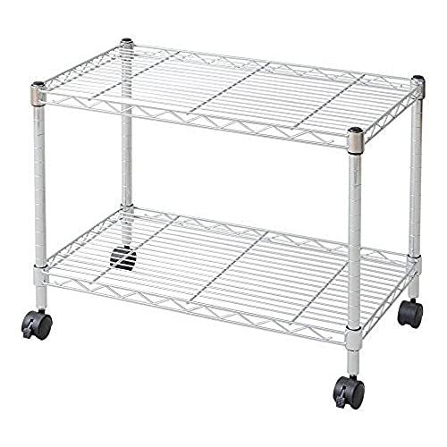 山善(YAMAZEN) メタルシェルフ(幅60 奥行35 高さ46) 2段 キャスター付