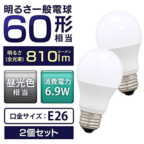 アイリスオーヤマ LED電球 口金直径26mm 広配光 60W形相当 昼光色 2個パック 密閉器具対応 LDA7D-G-6T62P |  | 01