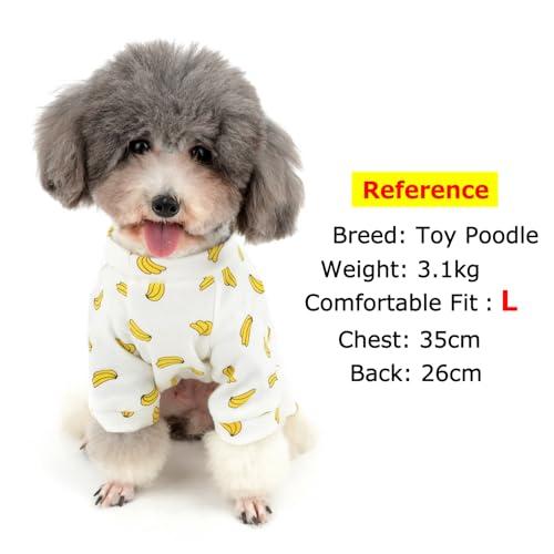 ZUNEA 犬 つなぎ パジャマ 春夏 ロンパース 小型犬 洋服 おしゃれ かわいい バナナ柄 ドッグウエア Tシャツ 部屋着 寝間着 抜け毛防 |  | 02