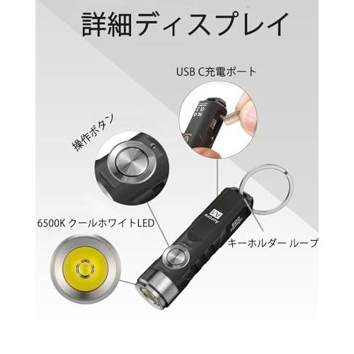 RovyVon オーロラ A1 明るい懐中電灯、650 ルーメン USB C 充電式小さな懐中電灯、キーチェーン懐中電灯 4 明るさモード、水の |  | 01