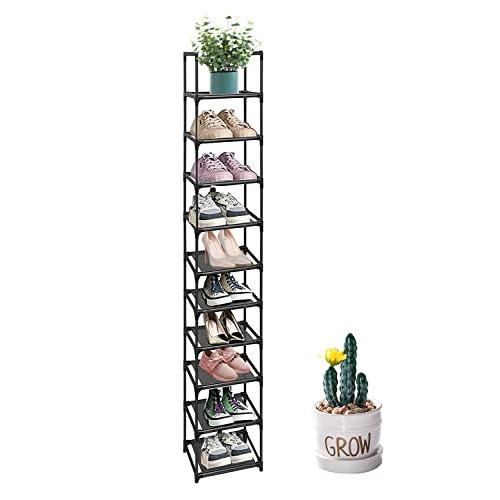 シューズラック 10段 靴収納 10足 下駄箱 省スペース玄関収納 おしゃれ 靴入れ 靴棚 玄関に靴を効率収納 組み立て式幅約30×奥行30×高 | 