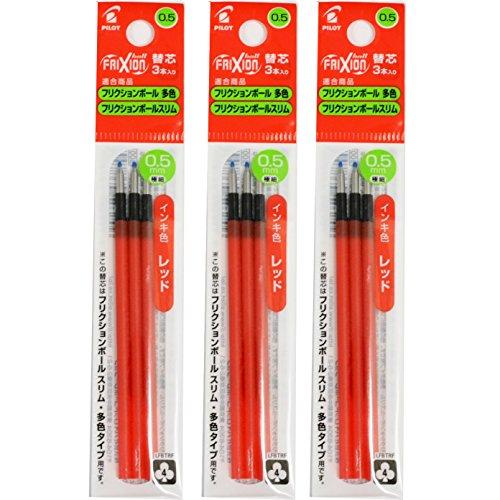 パイロット 多色タイプ専用替芯 フリクションボール LFBTRF30EF 3本入×3 赤 | 