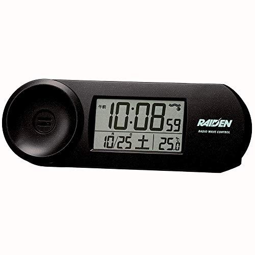 セイコークロック 置き時計 目覚まし時計 電波 デジタル 大音量 PYXIS ピクシス RAIDEN 黒 本体サイズ:5.1x14.4x4.2c | 