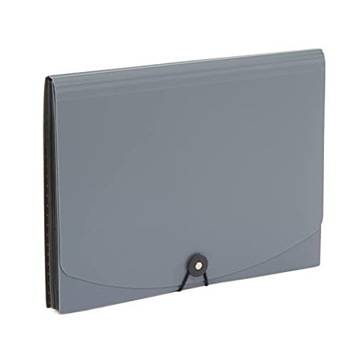 ベーシック 書類ケース ファイルケース A4 書類収納 持ち運び 拡張式 区分けラベル付き ブラック 1個 + グレー 1個 2個セット |  | 01