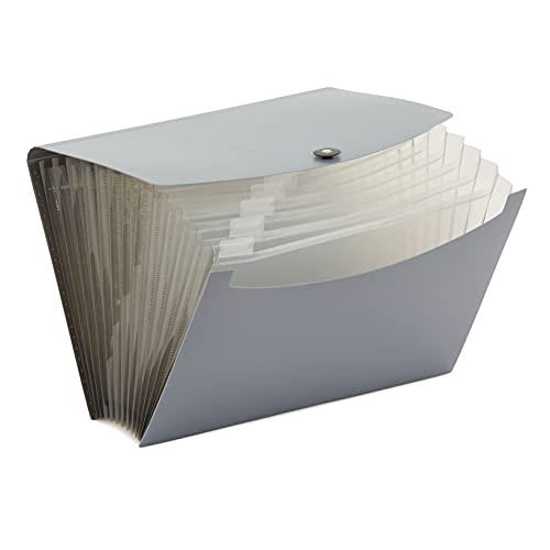 ベーシック 書類ケース ファイルケース A4 書類収納 持ち運び 拡張式 区分けラベル付き ブラック 1個 + グレー 1個 2個セット |  | 02