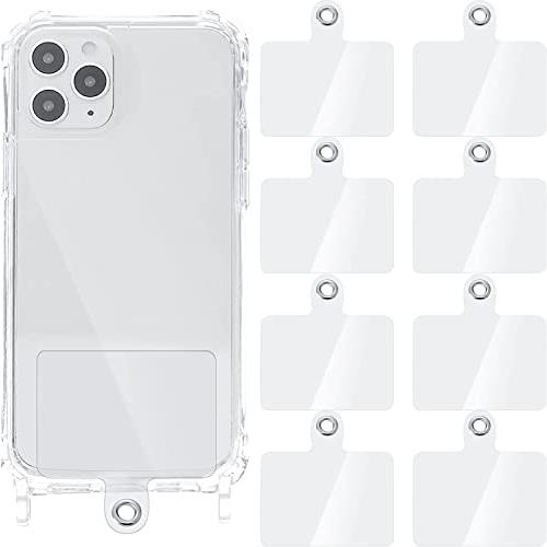 [Odejaa] スマホ ホルダーシート 8枚入 ストッパー 透明 落下防止 首掛け 斜め 肩掛け 首かけ ショルダー ネックストラップ 携帯ス | 
