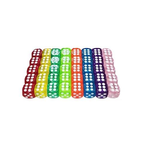 YAARUJEE ダイス サイコロ クリア カラフル 立方体 6面 アクリル 16mm 半透明 8色 40個 ダイススタッキング ストレス解消 | 