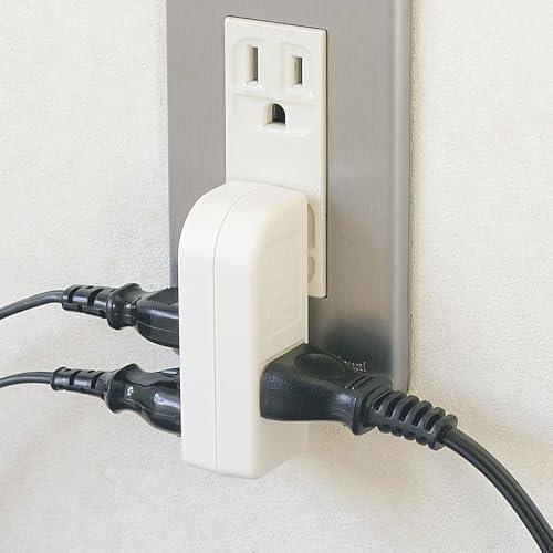 アイメディア(Aimedia) コンセントタップ 電源タップ 2個セット サイド