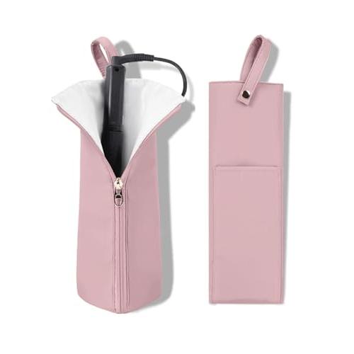 Easy-U ヘアアイロン ケース 耐熱 300度 吊り下げ ヘアアイロンポーチ 旅行 コード収納ポケット付き | 