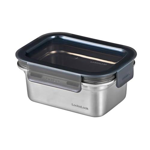 ベストコ ステンレス 保存容器 電子レンジ オーブン 食洗機 対応 500ml 長方形 シルバー ロック&ロック ステンハード LST512 | 