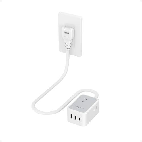 延長コード 50cm 短い 0.5M 電源タップ usb たこあし コンセント 3個AC口 1個タイプCポート 2個USB A ポート TESS | 