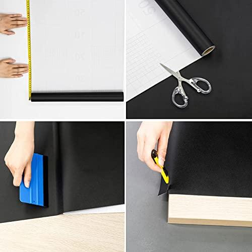 Cosnight 壁紙シール 黒 無地 40cmX3m はがせる壁紙 リメイクシート ブラック 防水 耐熱 壁紙 のり付き、剥がせる壁紙 装飾キ |  | 01