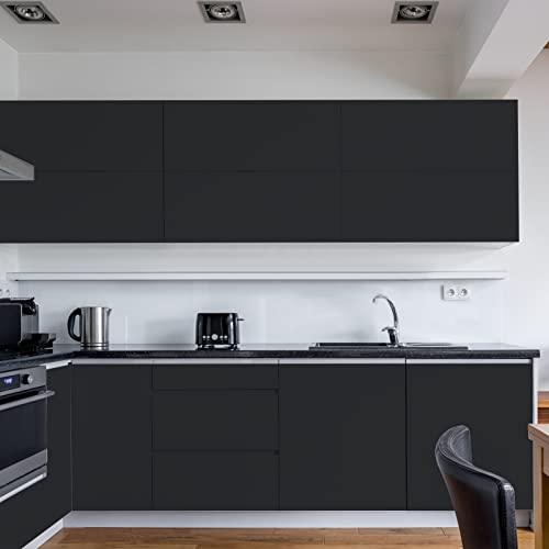 Cosnight 壁紙シール 黒 無地 40cmX3m はがせる壁紙 リメイクシート ブラック 防水 耐熱 壁紙 のり付き、剥がせる壁紙 装飾キ |  | 02