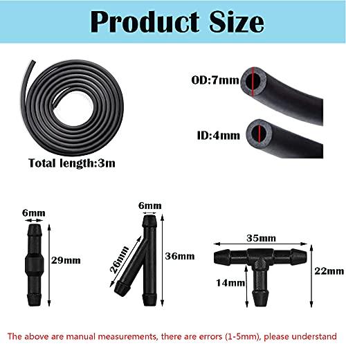 CTRICALVER フロントガラス ワッシャー ホース コネクタ キット， 3m 車 フロントガラス ワイパー 流体 ホース バンド 9ピース |  | 02