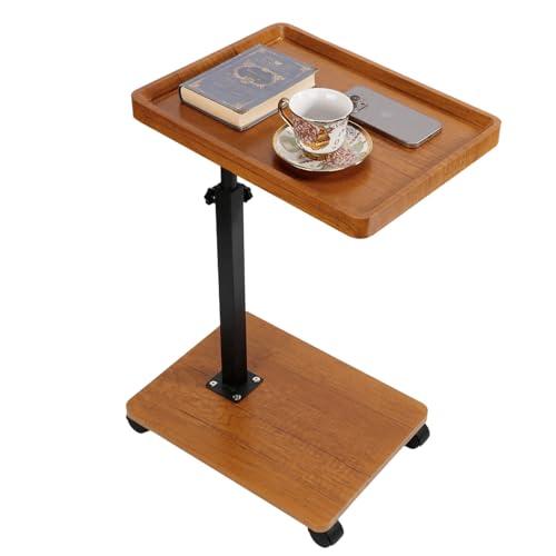 TAIVINN サイドテーブル キャスター付き ベッドサイド テーブル 昇降式