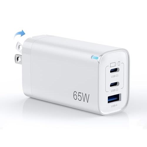 65W PD 急速充電器 type-c 3台同時に急速充電・小型超軽量・PSE認証済