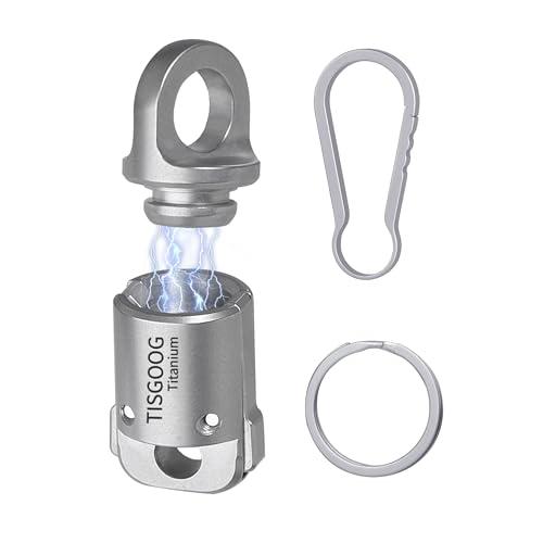 TISGOOG] チタン製キーリング 着脱式キーホルダー 磁気クイック