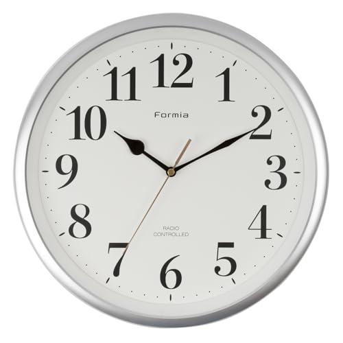 Formia(フォルミア) 電波 壁掛け時計 静音 大画面 見やすい シンプル 子供 夜間秒針停止 アナログ 保土ヶ谷電子販売 シルバー HWC | 