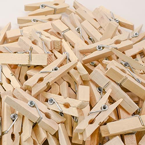 Enkrio 木製クリップ 100個セット ミニ ウッドクリップ 写真クリップ 画鋲 挟み 木製ピンチ 洗濯バサミ クロスピン 飾り付け DIY | 