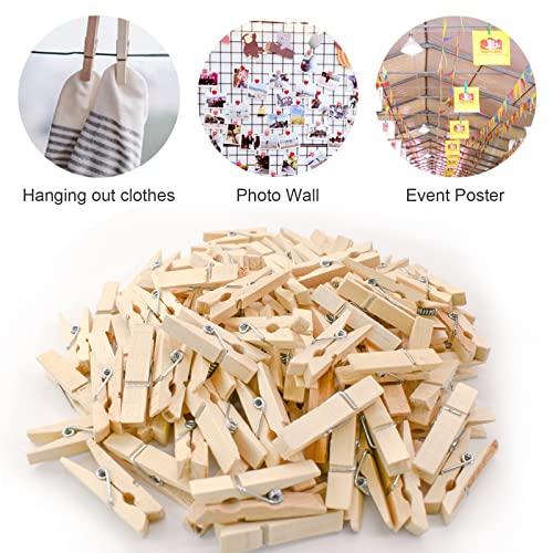 Enkrio 木製クリップ 100個セット ミニ ウッドクリップ 写真クリップ 画鋲 挟み 木製ピンチ 洗濯バサミ クロスピン 飾り付け DIY |  | 02