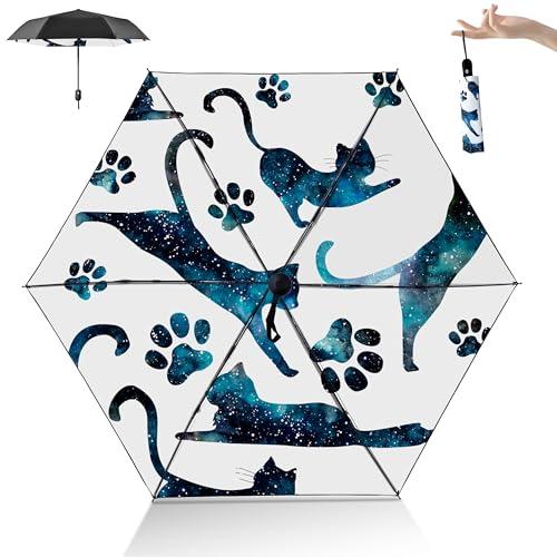 アメパンダ 日傘 超軽量 折りたたみ傘 外側真黒 内側デザイン 日傘兼用雨傘 ワンタッチ自動開閉 親骨50cm 直径92cm 6本骨 三段骨 内側 | 