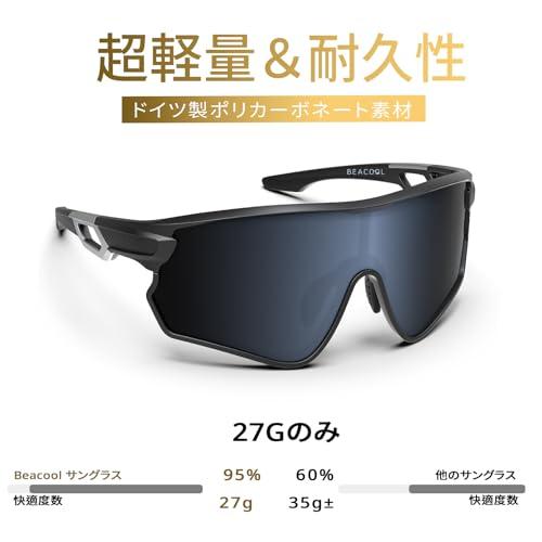 BEACOOL] スポーツサングラス 偏光レンズ ランニング 野球 自転車 釣り