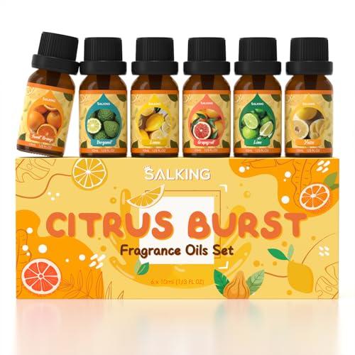 SALKING アロマオイル 柑橘系 6種セット エッセンシャルオイル 精油 スウィートオレンジ/ベルガモット/レモン/グレープフルーツ/ライム | 