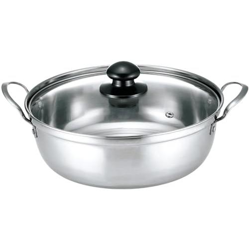 カクセー(Kakusee) 卓上鍋 22cm 2~4人用 両手鍋 ガスコンロ HI対応 軽量 ガラス蓋 ステンレス製 サビにくい 四季彩 しきさ | 