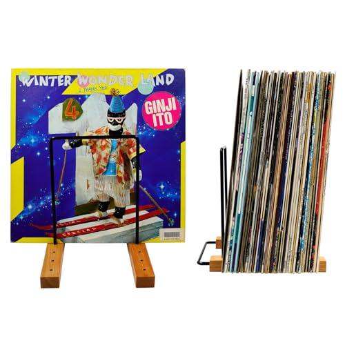 LPレコード収納棚チェリーウッド展示棚 EP 雑誌卓上収納棚 LP 立てて