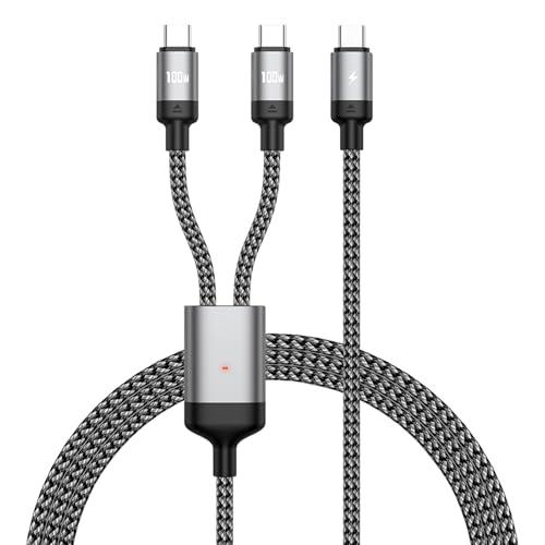 Juckier USB Type C ケーブル USB C to USB C 二股 2台同時充電 ケーブル PD 100W 2-in-1 急速充 | 