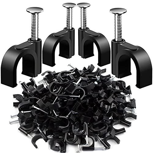 コード止め プラスチック 壁 アンテナ線5C用 (100個 8mm) Suptopwxm ケーブルステップル 釘止めタイプ 配線固定用 | 