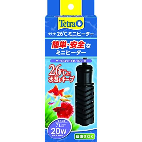 テトラ (Tetra) ミニヒーター 20W 自動温度調節器内蔵 難燃性プラスチックカバー付き 縦横設置 SP規格適合 観賞魚 金魚 メダカ 水 | 