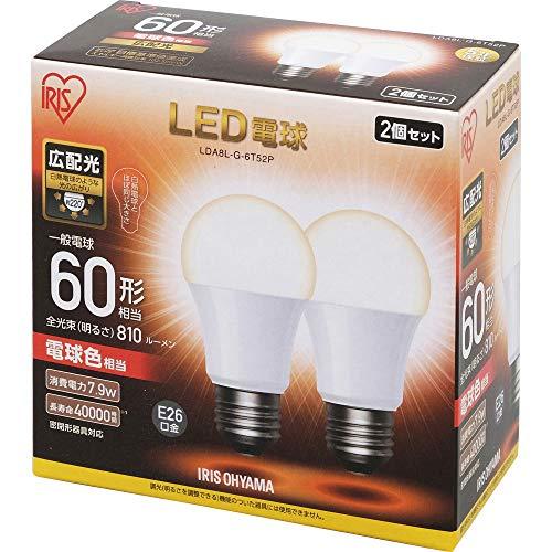 節電対策アイリスオーヤマ LED電球 60W形相当 電球色 口金直径26mm 広