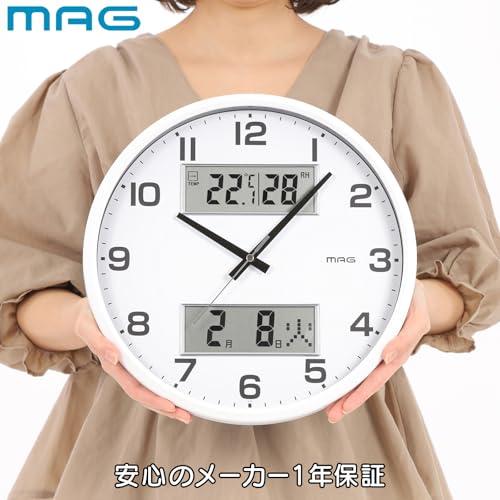 MAG(マグ) 掛け時計 アナログ ダブルポスト 静音 連続秒針 温度 湿度