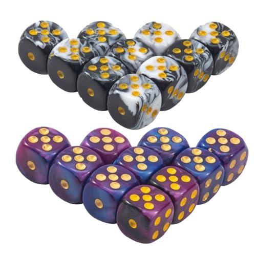 サムコス サイコロ 多面体ダイス 20個セット 2色 きれい D6サイコロ ブレンドカラー パーツ ダイス セット 6面ダイス テーブルゲーム用 | 