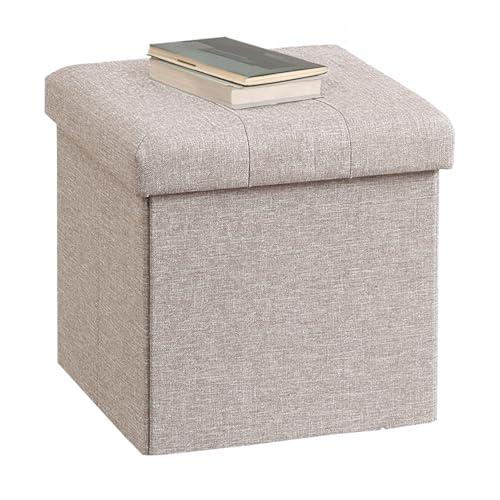 不二貿易 収納スツール 収納ボックス 幅31×奥行31×高さ30.5cm ライトグレー オットマン 耐荷重80kg 折りたたみ ボックススツール | 
