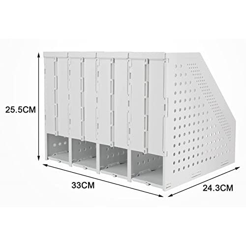 Panavage ファイルボックス 本立て 文具収納 事務用品 卓上棚 オフィス 卓上書類収納 折りたたみ式 4段 オフホワイ |  | 01